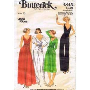  Butterick 4845 Vintage Sewing Pattern John Kloss Wrap Dress 