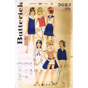 : Butterick 3093 Sewing Pattern Girls Sailor Dress Blouse Pants Wrap 