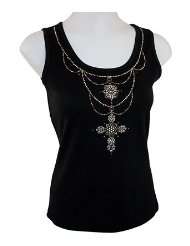 Christine Alexander Sleeveless, Scoop Neck Black Womans Tank Top 