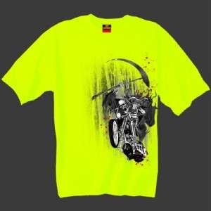 Biker/Gothic Printed Grim Reaper Death Rider T Shirt  