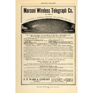   Ad Marconi Wireless Telegraph Co. Investment Stock   Original Print Ad