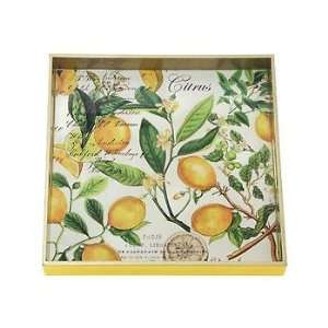  Lemons Square Decoupage Wooden Tray Jewelry