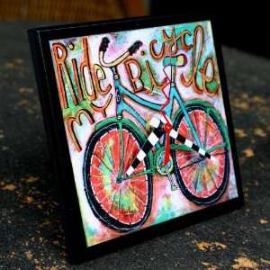  Allen Designs Ride My Bicycle Wood clock