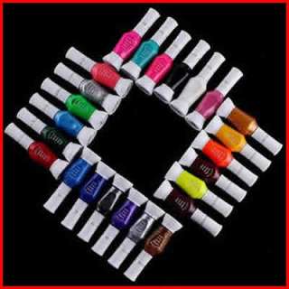 New 24 Colors 2 Way False Nail Art Brush Pen Varnish Polish hot  