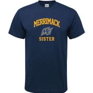 Merrimack Warriors Navy Sister Arch T Shirt:  Sports 