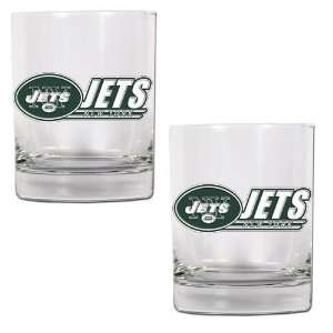  New York Jets 2pc Rocks Glass Set