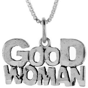   Good Woman Talking Pendant (w/ 18 Silver Chain), 1 inch (25mm) wide