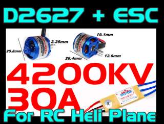 D2627 RC Brushless Motor + ESC 30A For RC trex 450 heli  