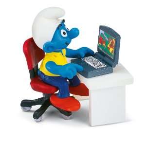  Schleich Smurf with Laptop Toys & Games