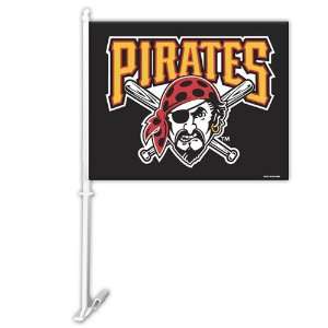   BSS   Pittsburgh Pirates MLB Car Flag W/Wall Brackett: Everything Else