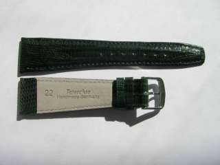 Graf dark green *Brazil* Teju lizardskin watchband 22mm  