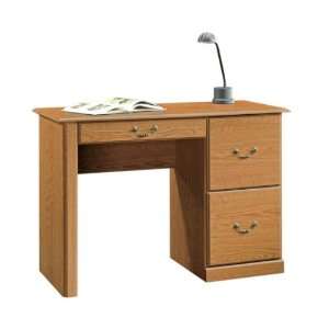  Oak Finish Computer Desk w/ File Cabinet Drawer: Home 