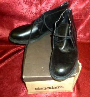 MENS STACY ADAMS VTG 40s 70s BLK LEATHER WORK HUNTING BOOT SHOES NOS 