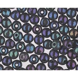 Opaque Metallic Blue Iris Czech Glass 3mm Round Beads 