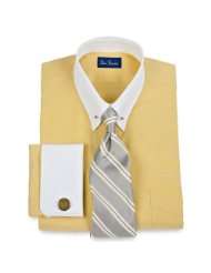   Trim Fit Pinpoint Oxford White Collar  French Cuffs Dress Shirt