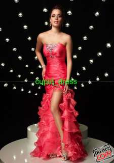 Hi low Red Organza/prom Dress/Evening&Party dress  