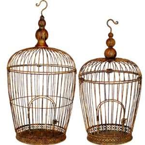  Wire Bird Cage Rusty 31.5/23.5 Set Of 2: Pet Supplies