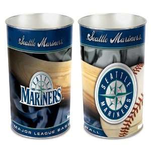   : Seattle Mariners Waste Paper Trash Can   Trash Cans: Home & Kitchen
