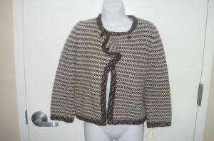 NWT AUTH CHANEL TWEEDY TAUPE SWEATER JACKET 38 $2645  