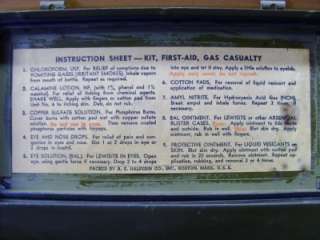 Vintage WWII US ARMY First Aid Kit Gas Casualties WILLYS Jeep 1st 