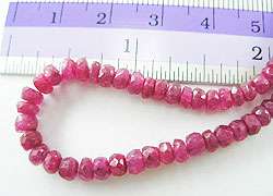 TWH 70 Ruby Facet Rondelle Beads 2.5 4.5 mm. 6.5  