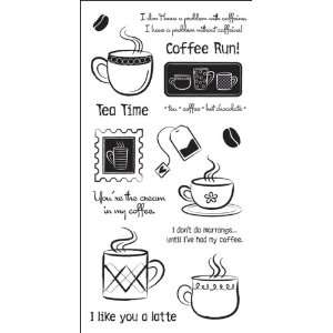   Paper Company Clear Stamps 4X8 Sheet Coffee Cafe by Paper Company
