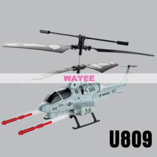 3CH MISSILE LAUNCHING RC Gyro Cobra HELICOPTER U809 NEW  