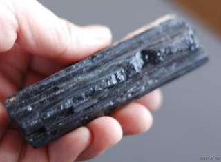 62 black tourmaline rock mineral rough original  