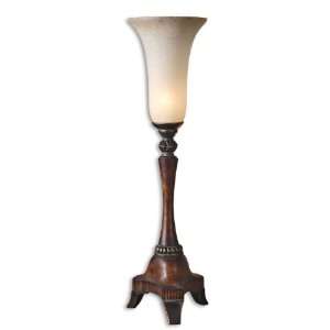 Uttermost 30 Inch Lydon Hurricane Lamp In Wood Tone Finish w/ Olive 