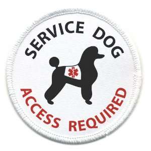 Poodle SERVICE DOG ADA Access Required Medical Alert 2.5 inch Sew on 