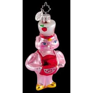  RADKO Chef WILBUR THE PIG 3 Glass Ornament NEW: Home 