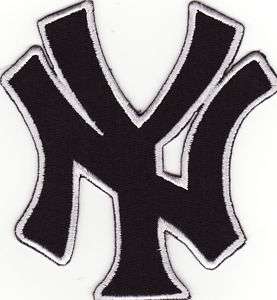 New York Yankees 5 Black NY Letters Iron On Patch  