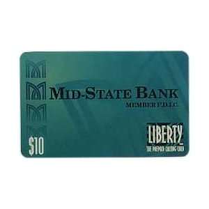    Collectible Phone Card $10. Mid State Bank 