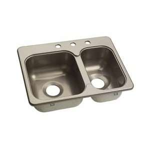  Lyons DKS30ED3.5 Nickel Acrylic Double Bowl Sink