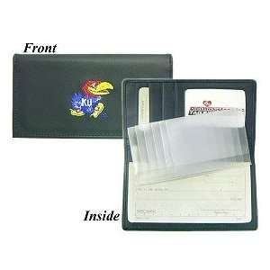  Kansas Jayhawks Embroidered Leather Checkbook Cover 