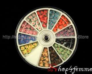 3D Ceramic Flowers 120 pcs with Wheel   For Nail Art Decoration
