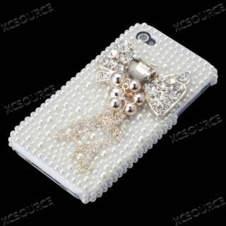 3D Pearl Bling Crystal Case Cover for iphone 4 4G 4GS PC94  
