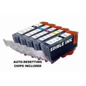  EDIBLE INKS for Canon PGI225,CLI226 set of 5 with chip 