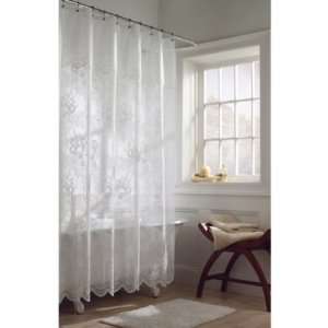  Whole Home Fabric Shower Curtain Floral Lace White: Home 