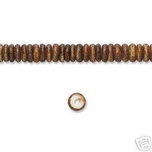 220 Brown Dyed Bone Rondelle Beads~5mm Spacer Disc  