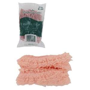  Peach Ruffled Edge Lace in Bag 1.375 Inch X 4 Yard 
