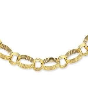 14k Gold Scallop Link Necklace Jewelry