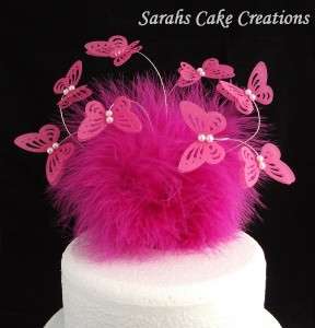 Butterfly Birthday Cake on Beautiful Butterfly Cake Topper 18th Birthday White Pink Any Age