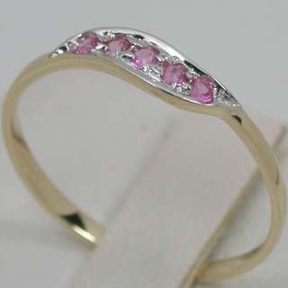 25 CARATS 14K SOLID YELLOW GOLD NATURAL PINK CEYLON SAPPHIRE CLUSTER 