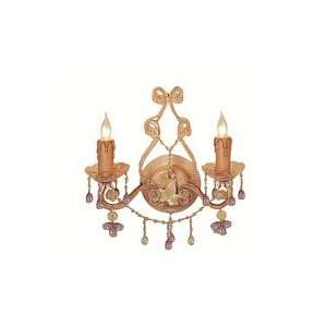  Parisian Rose Crystal Two Light Wall Sconce