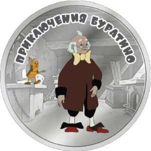 Cook Islands 2012 5$ Buratino Adventure Papa Karlo Silver Coin Limited 