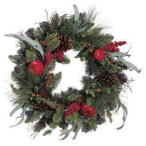  20 Apple Berry Pine Artificial Christmas Wreath with Pine 
