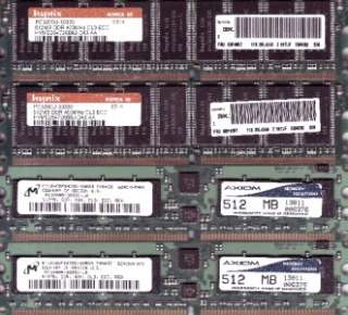 Assorted Memory 512MB DDR ECC Memory/RAM (20 Sticks)  