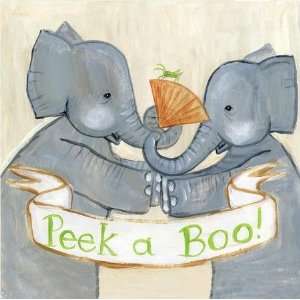  Elephant Peek a Boo Canvas Reproduction