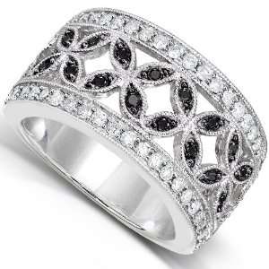  1/2 Carat TW Black and White Diamond Fashion Ring in 10k 